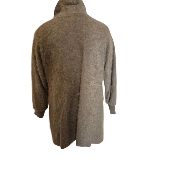 Vanesha Vintage Angora Mink Coatigan Sweater Oversized Brown Heather Sz S/M - Picture 7 of 8